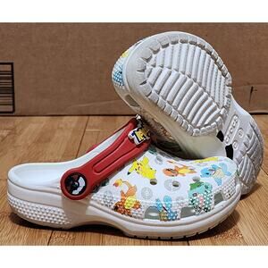 Kids Pokémon Crocs Boy Girl C9 White Charmander Pikachu Squirtle Cartoon Slip On